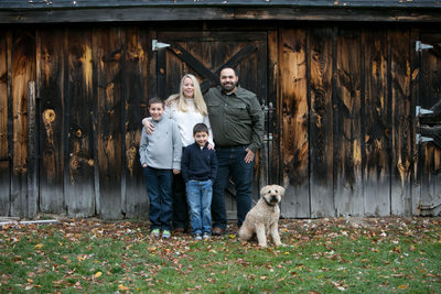 family photos with dogs in Boston Massachusetts