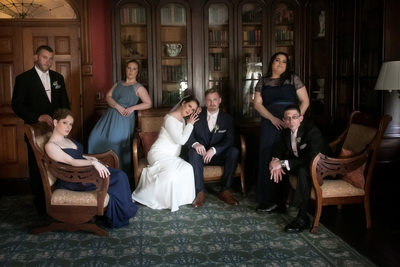 Bridal Party Photo at the Lyman Estate