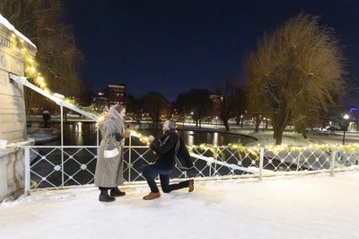 Boston Proposal at Night