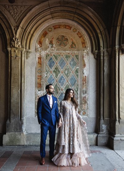 Central Park Engagement Photos: The Arcade at Bethesda Terrace