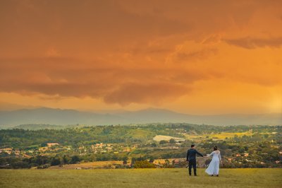 Wedding portrait at sunset in Hacienda Barvak Heredia