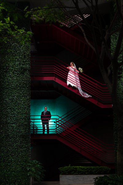 Bride and Groom At Marriot AC Hotel Avenida Escazu