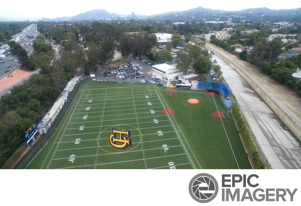 High School Aerial Football Field 