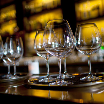 Wine Glasses Waiting to be Filled for Business Mixer