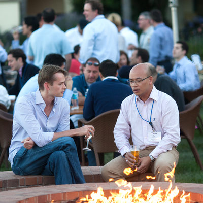 Casual Conversation at Corporate Dinner Function