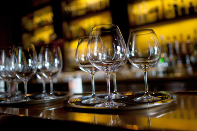 Wine Glasses Waiting to be Filled for Business Mixer