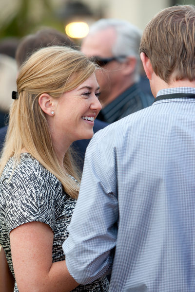 Candid Exchange at Business Mixer