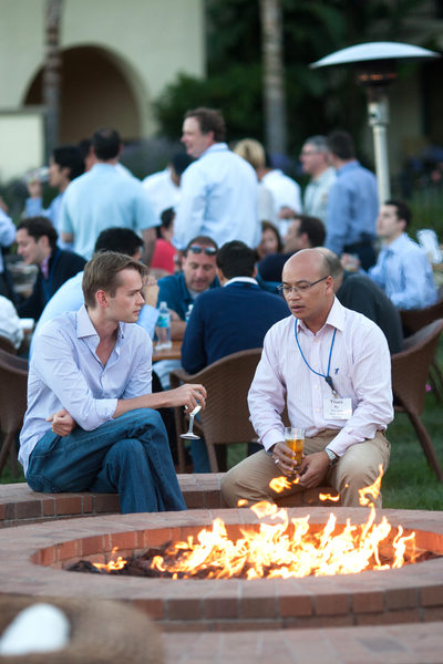 Casual Conversation at Corporate Dinner Function