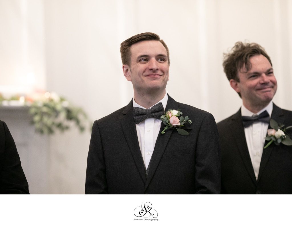 Groom Sees His Bride: Wedding Ceremony Start