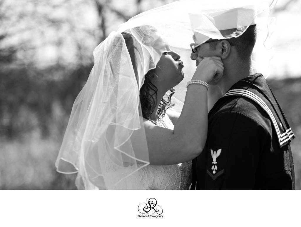 Military Wedding: Bride and Groom