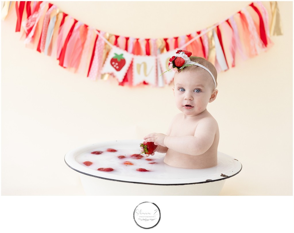 First Birthday: Strawberry Milk Bath