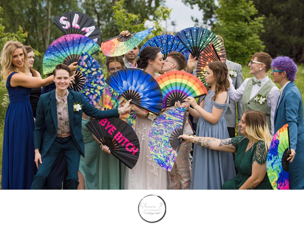 Fans and Fun: LGBTQ Wedding Party