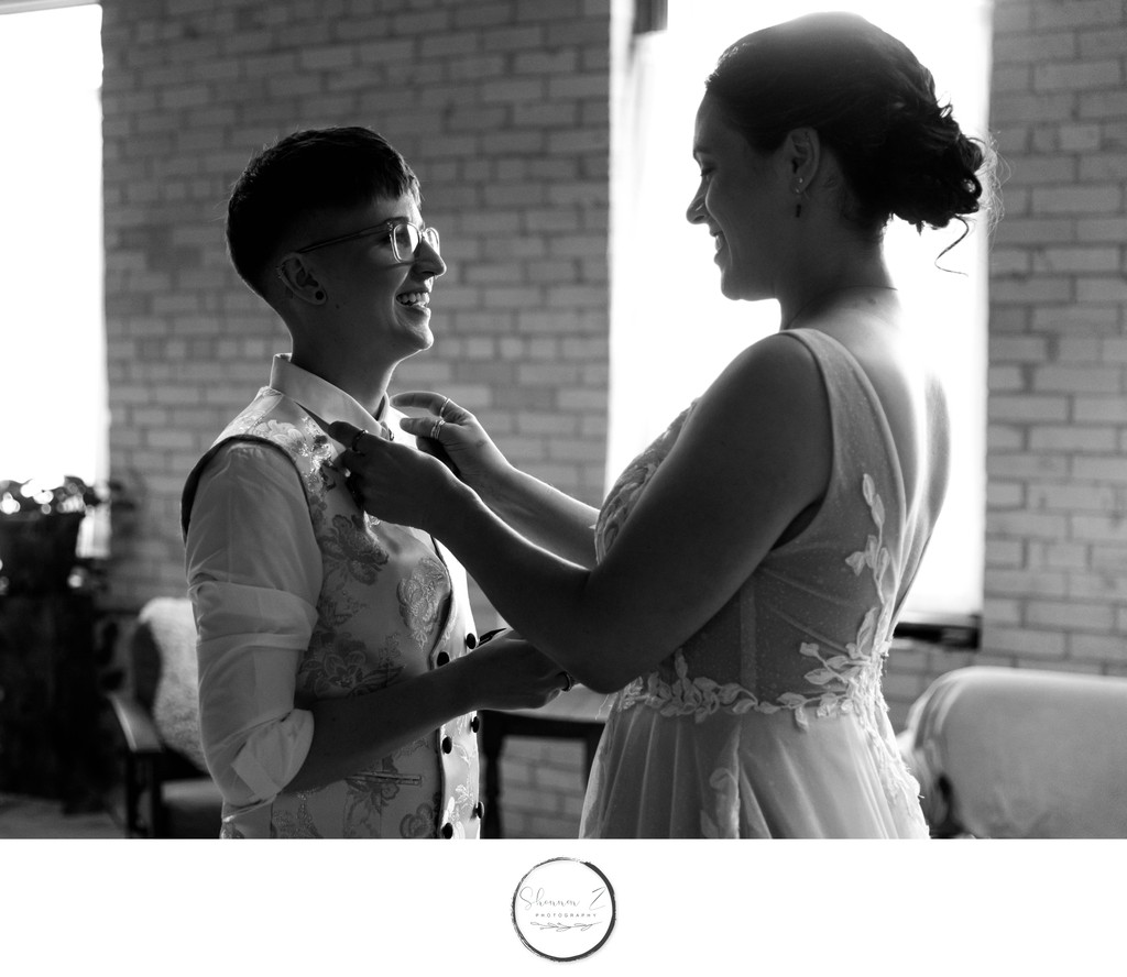 Two Brides Getting Ready