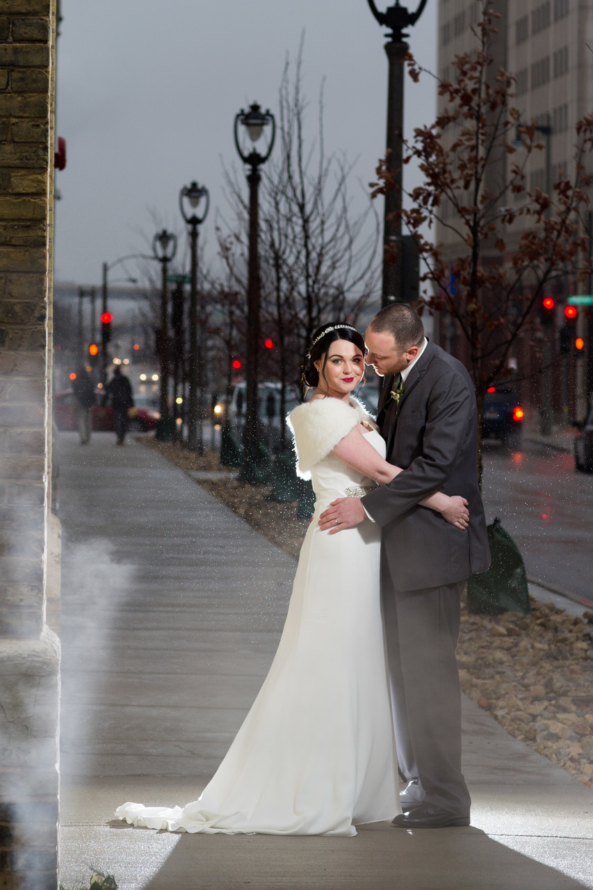 Winter Wedding in Milwaukee: Street Photo