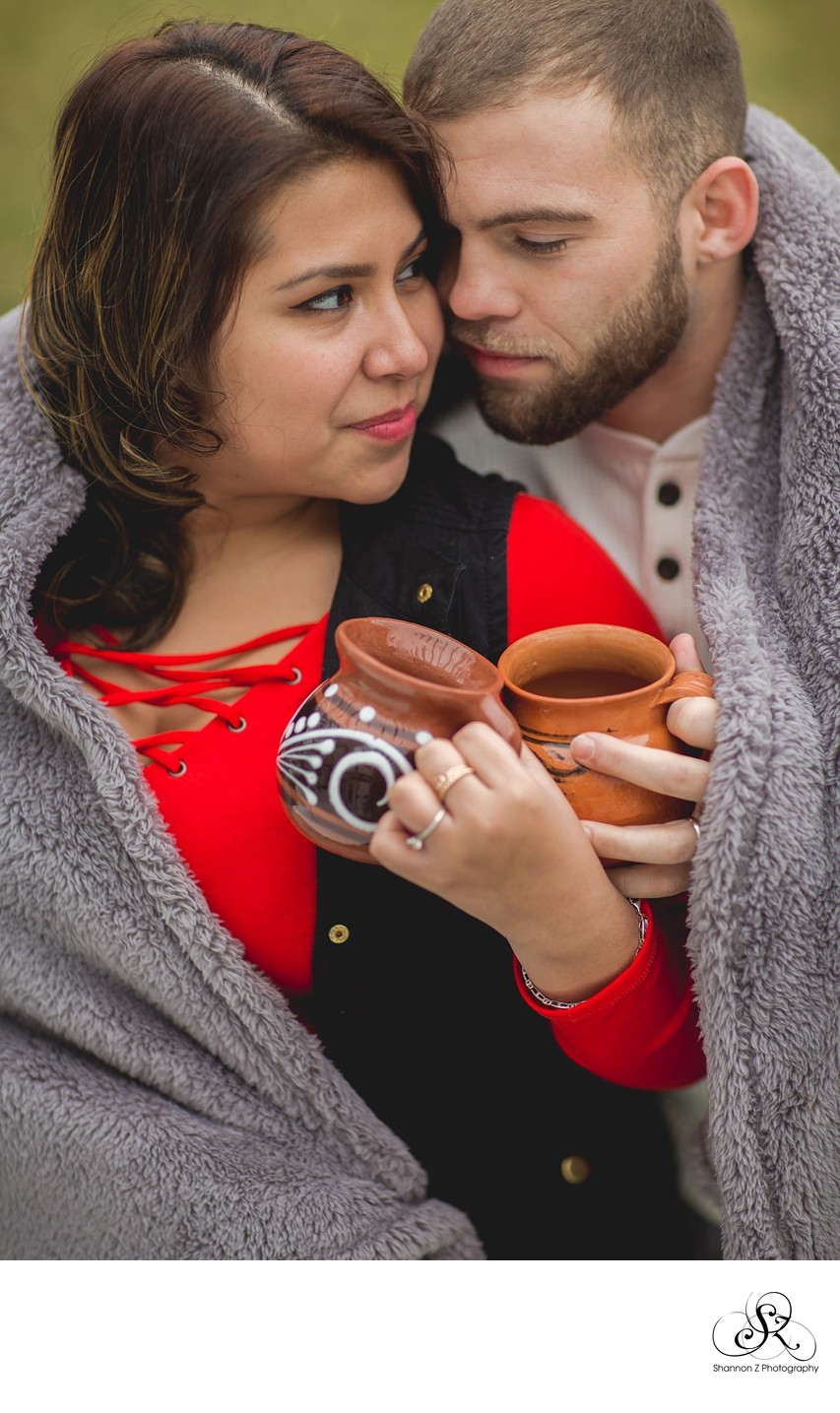 Couple Portraits: Engagement Photos with Mugs