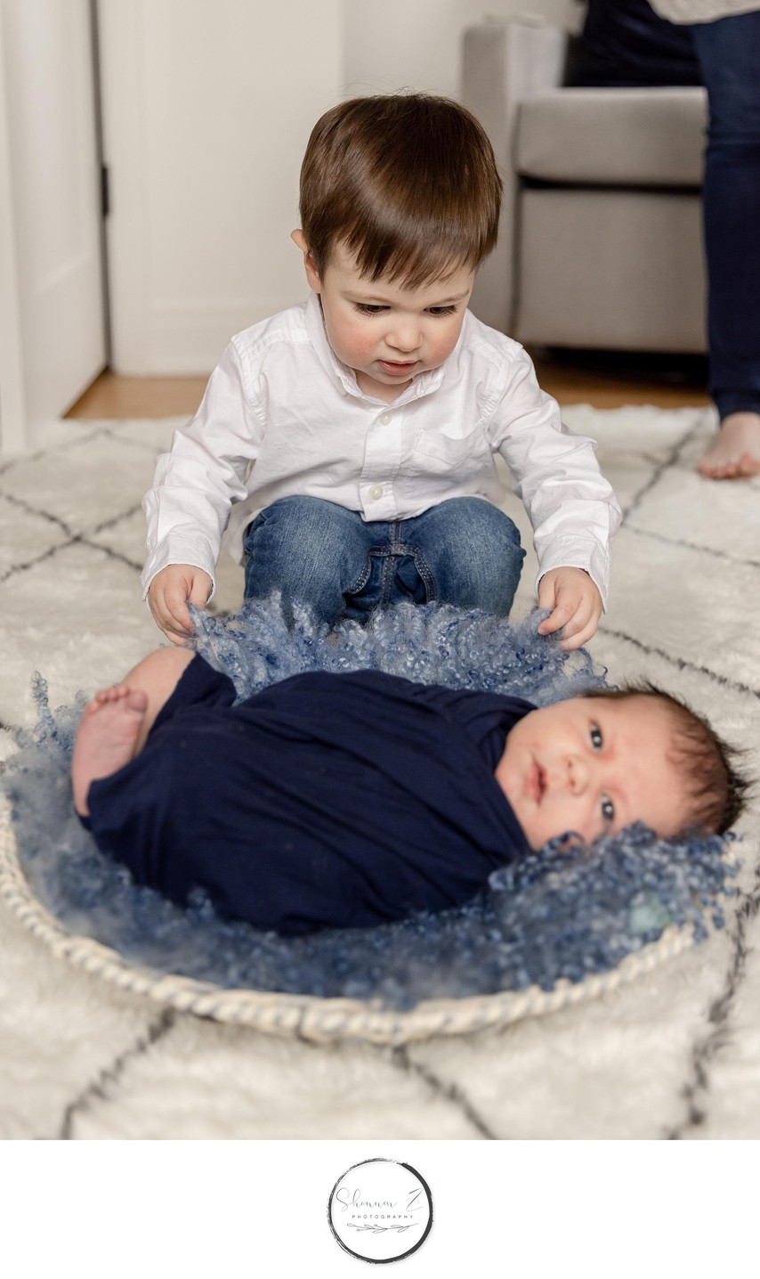 Brothers at Home : In Home Newborn Photos