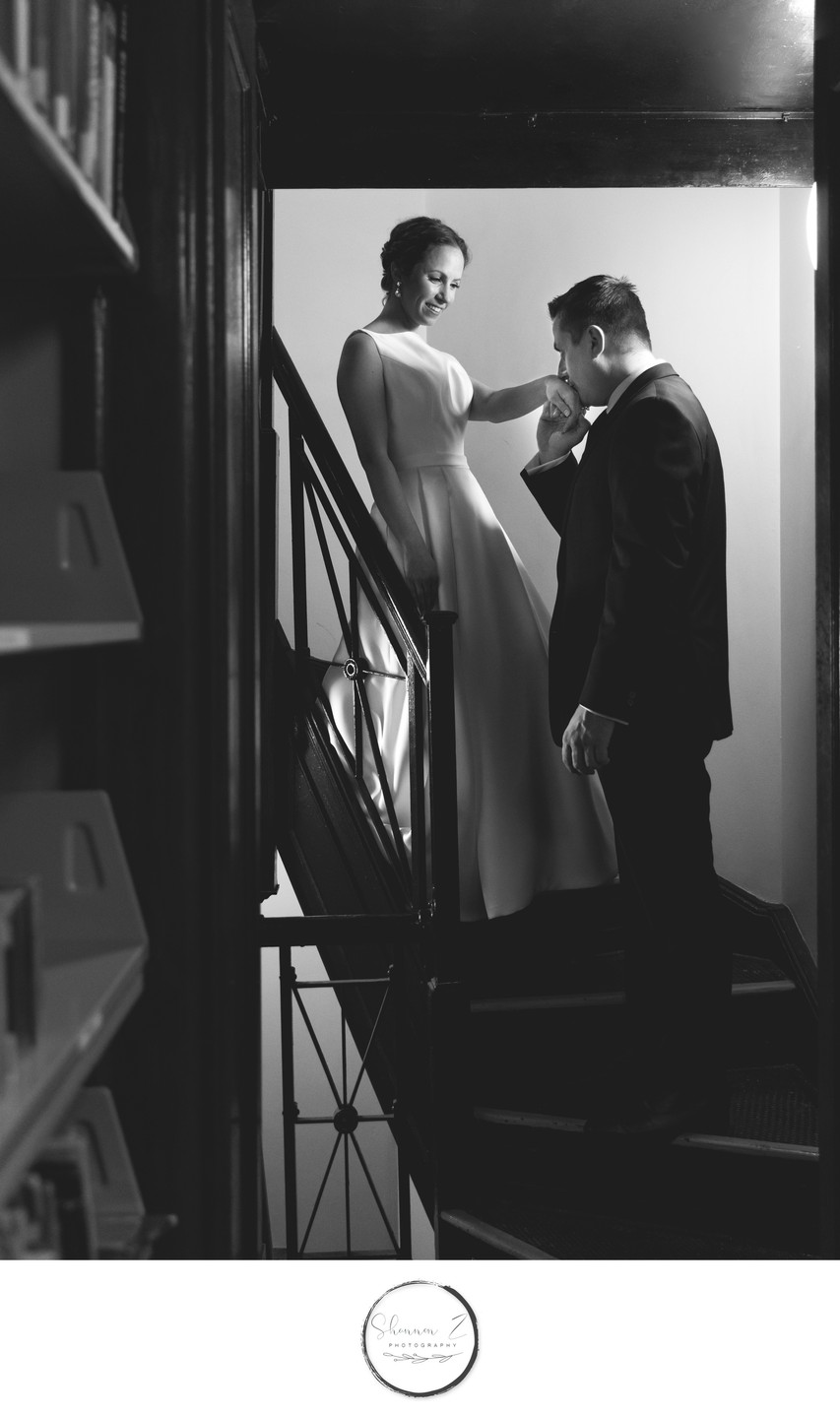 Spiral Staircase: Bride and Groom