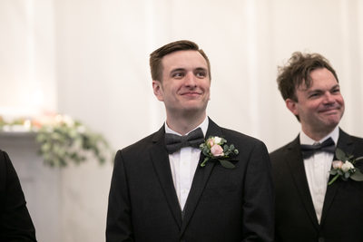 Groom Sees His Bride: Wedding Ceremony Start