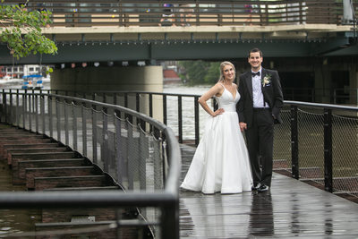 Milwaukee Wedding Photographers: River Walk Bride Groom