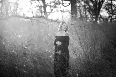 Golden Hour Maternity: Black and White Photography
