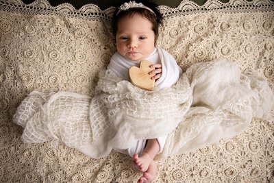 Boho Newborn Photography: lace and texture
