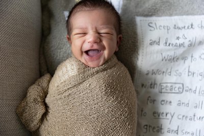 Happy Baby Boy : In Home Newborn Photos
