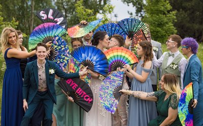 Fans and Fun: LGBTQ Wedding Party