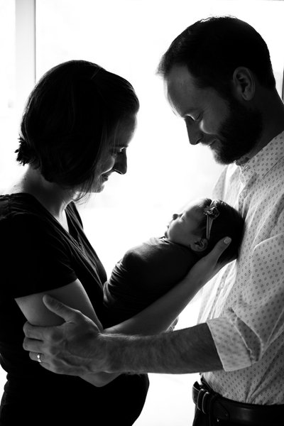 Family Silhouette : In Home Newborn Photos