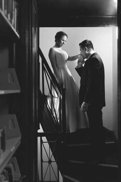 Spiral Staircase: Bride and Groom