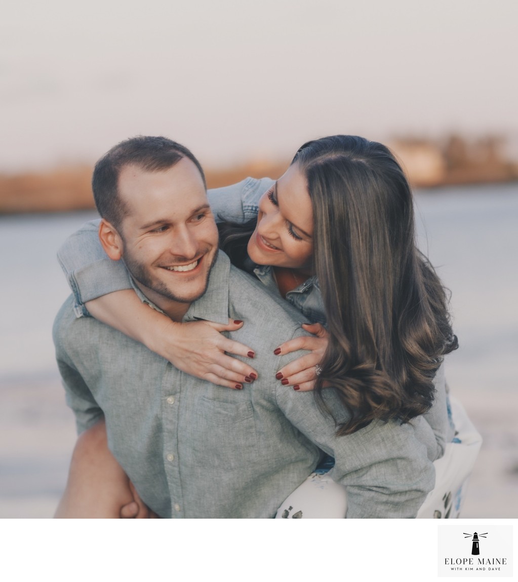 Maine Elopement Photographer captures sunset images