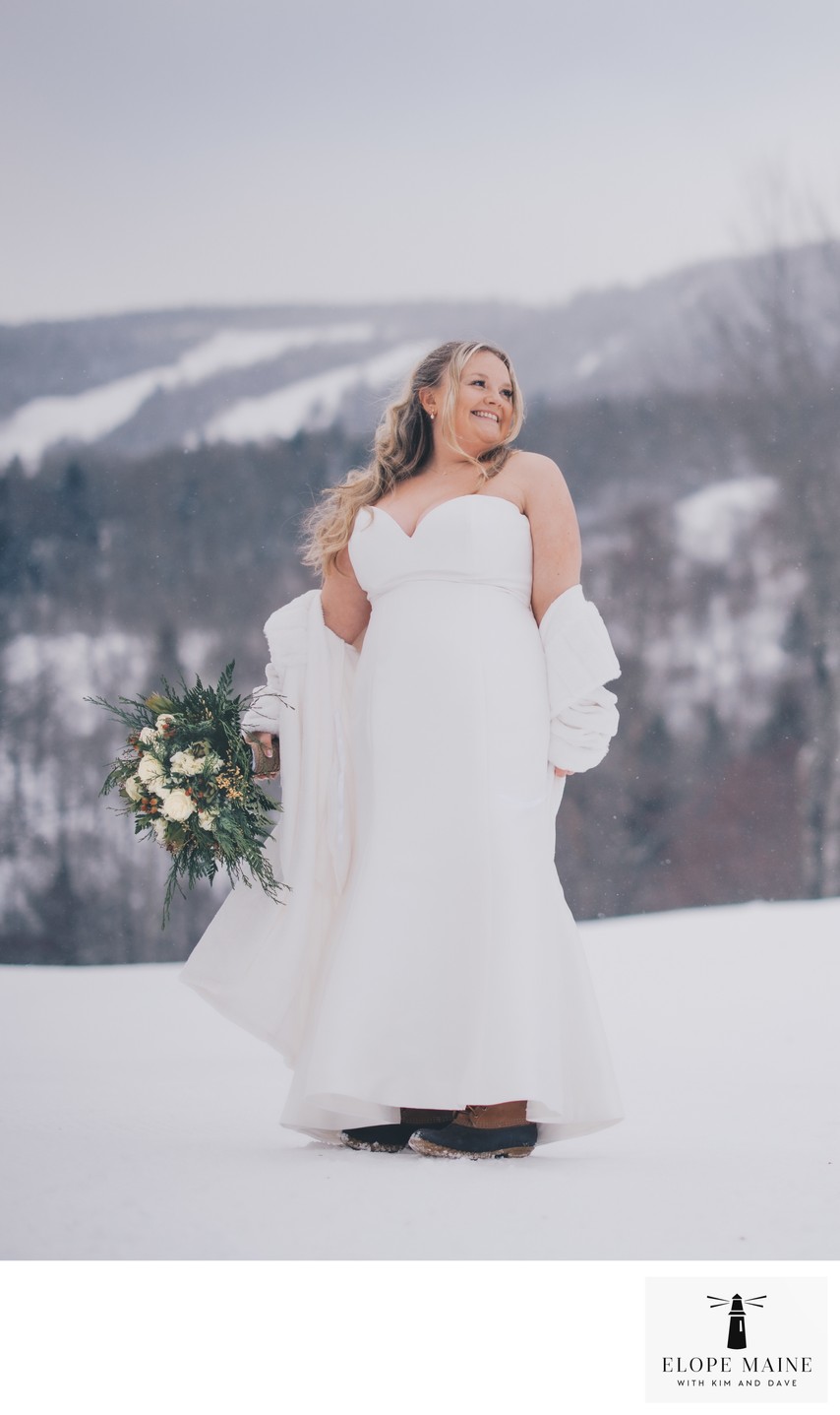 Adventure Elopement on the top of Sunday River, Maine