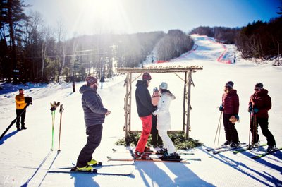 elopement in Maine at a ski resort