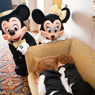 Mickey and Minnie Wedding Photo Bomb