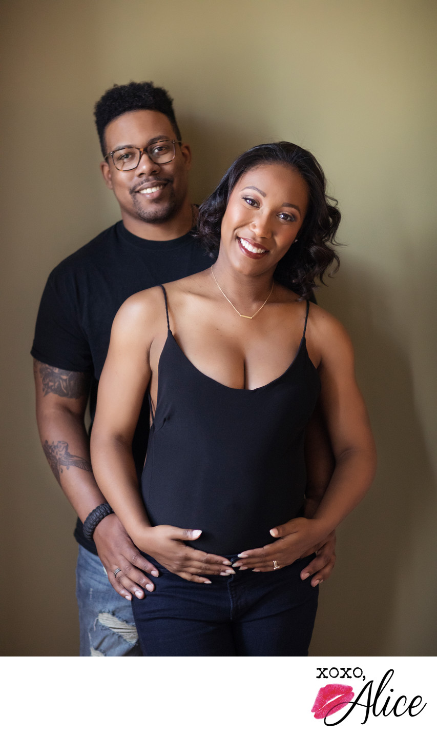 classy couple expecting a baby pregnancy portraits
