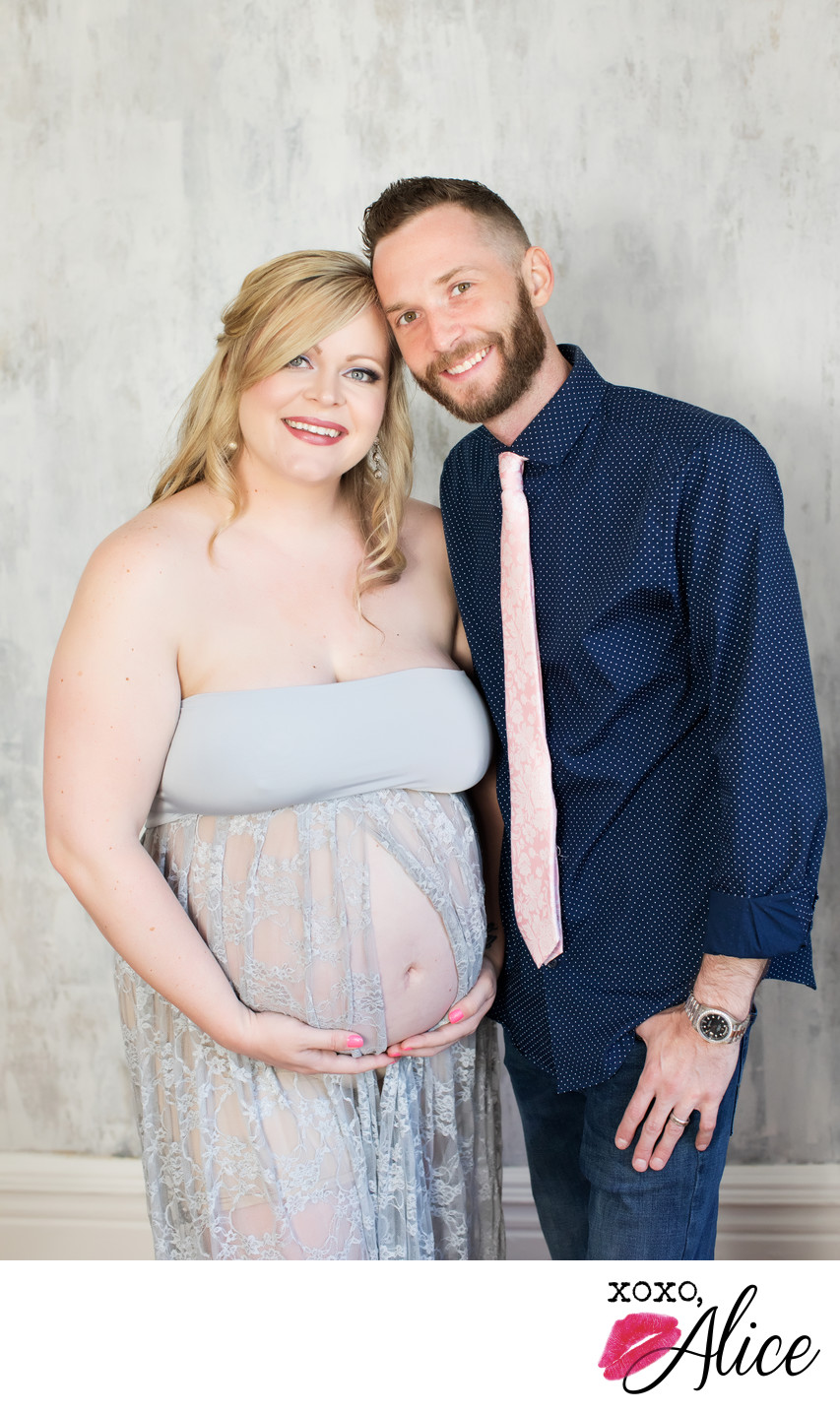 happy couple pregnancy photographs studio saint louis