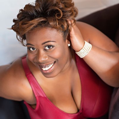 confident empowered sexy black woman red bra happy