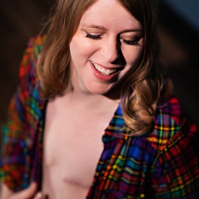boudoir photography after double mastectomy  going flat