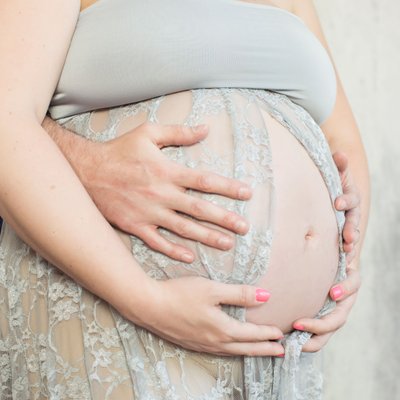 maternity photography studio details belly close up