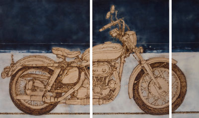 Motorcycle #4 - Harley Blue & White