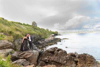 Engagement session at The Cliff Walk, Newport Rhode Island