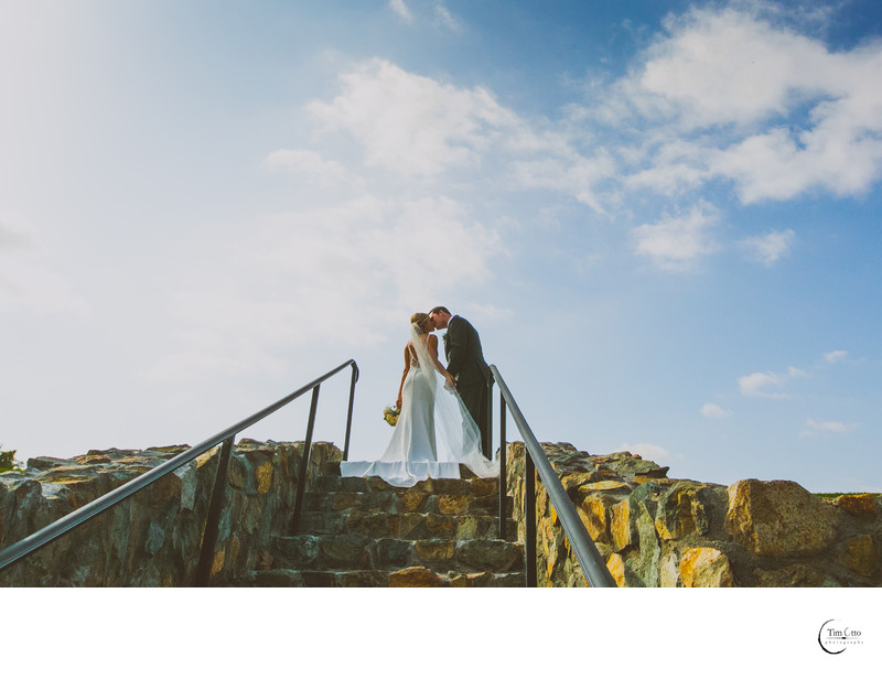 Bride and Groom Kiss at Maderas Golf Club