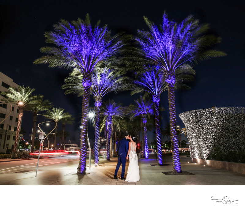 Intercontinental sd Hotel bride and groom night shot