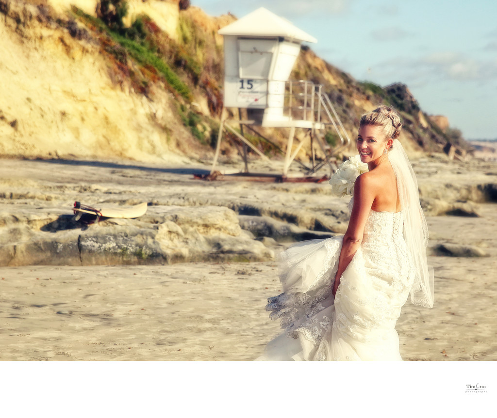 Bride Del Mar Beach Wedding Photography