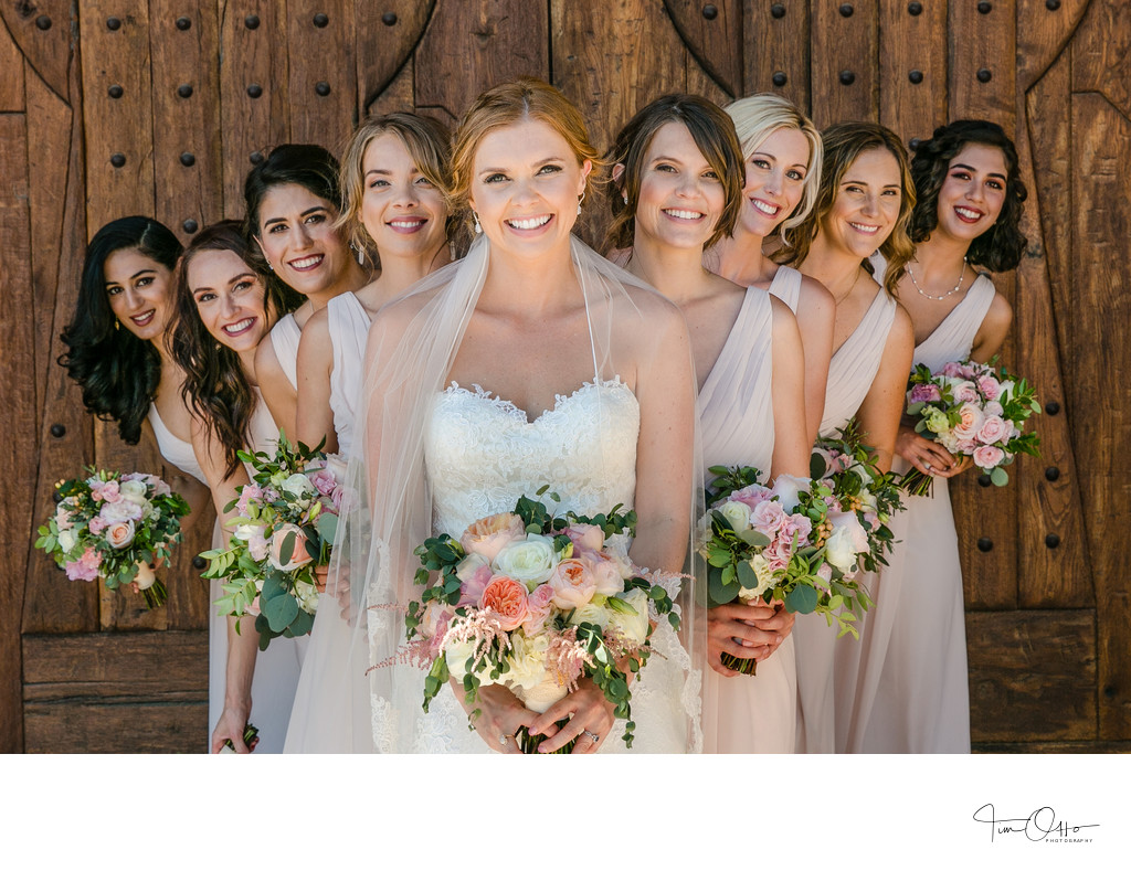 Bridesmaids and flowers