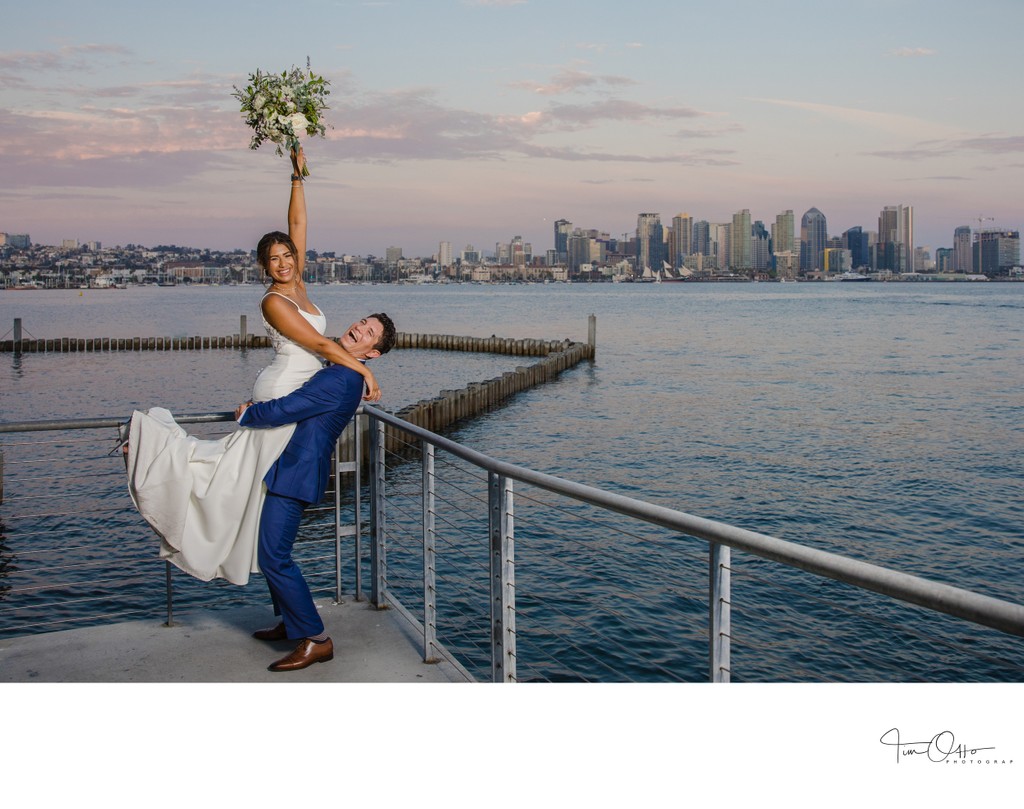 Bride and groom at Coastera