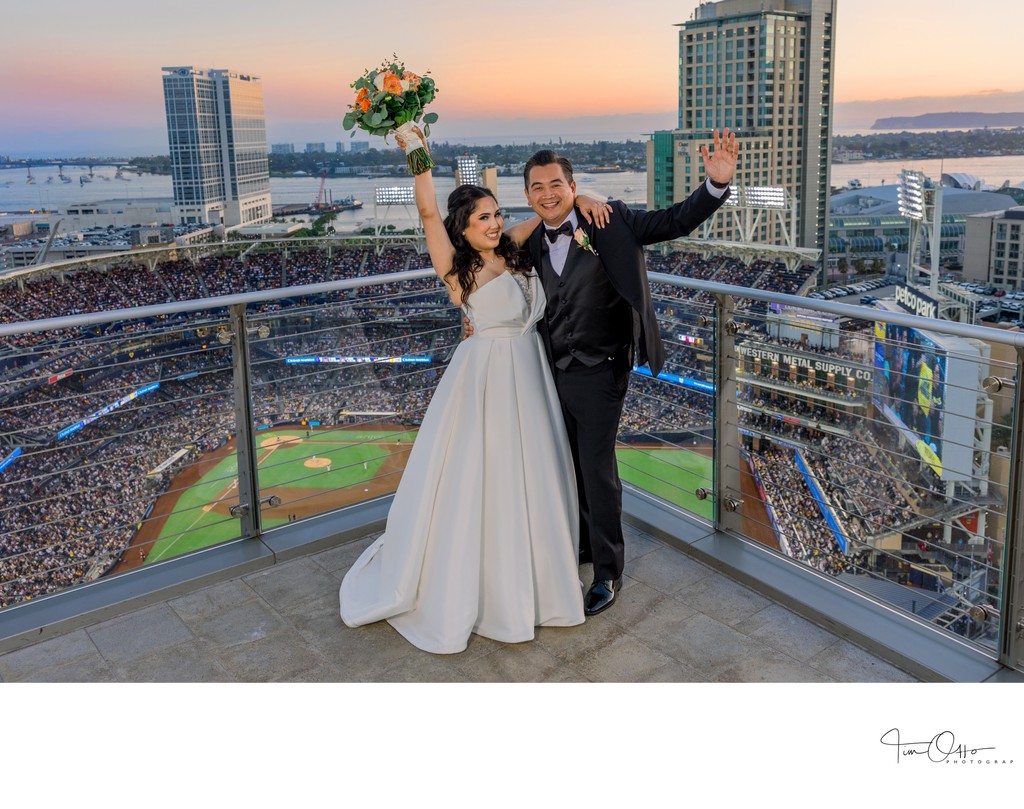 Skybox bride and groom