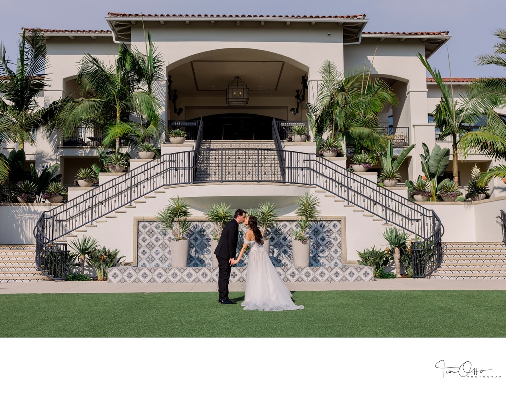 Bride and Groom Kiss at Hyatt Aviara
