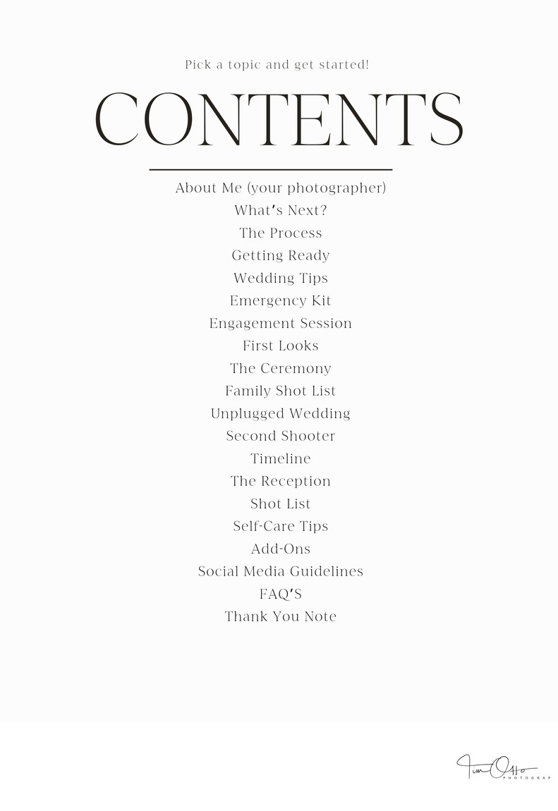 Copy of TEMPLATE WEDDING GUIDE 2024 - Table of contents