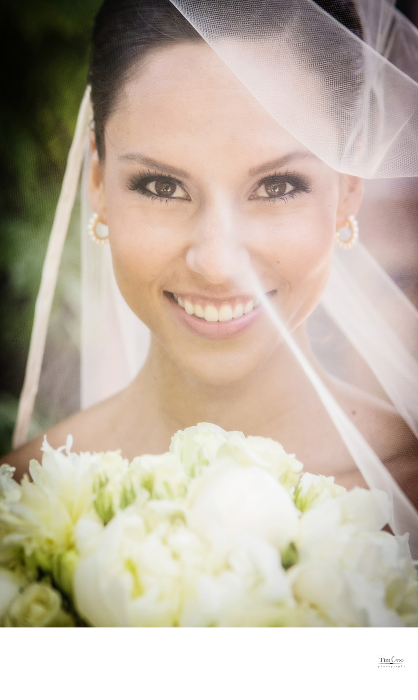 Bride with vail at Torrey Pines Lodge