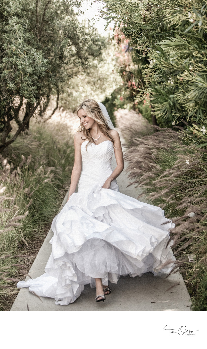 Bride Twirling her dress at Estancia.